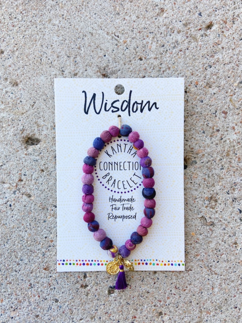 World Finds Kantha Connection Purple Wisdom Bracelet